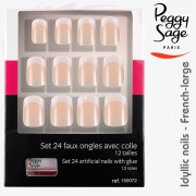 Set 24 faux ongles French large Idyllic Boite nails Peggy Sage