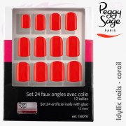 Set 24 faux ongles Corail Idyllic nails boite Peggy Sage