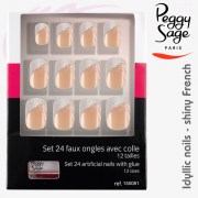 Set 24 faux ongles Shiny French Idyllic nails boite Peggy Sage