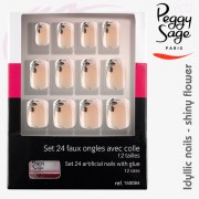 Set 24 faux ongles Shiny Flowers Idyllic nails boite Peggy Sage