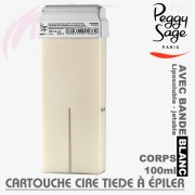 Cartouche de cire tiède à épiler tête large Blanc Peggy Sage