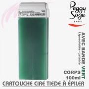 Cartouche de cire tiède à épiler tête large vert Peggy Sage