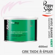 Cire tiède à épiler liposoluble vert 400ml WaxShop de Peggy Sage