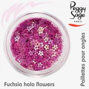 Paillettes Fuchsia holo flowers pour ongles Peggy Sage