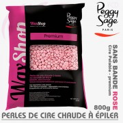 Perles de cire chaude pelable premium rose  WaxShop de Peggy Sage