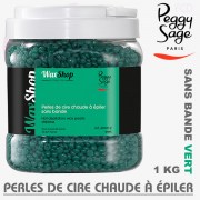 Perles de cire chaude à épiler vert 1kg  WaxShop de Peggy Sage