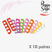 10 paires de séparateurs d’orteils couleurs Peggy Sage