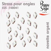 Strass pour ongles navette argent SS5 - 148041 Peggy Sage